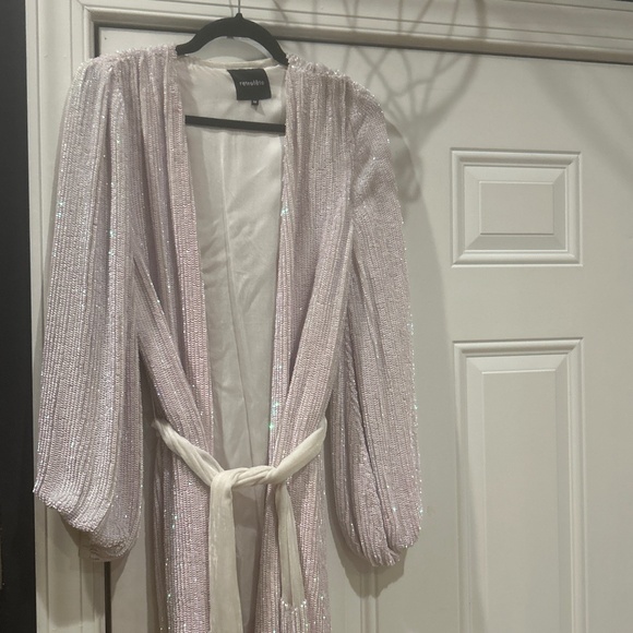 White iridescent Sequin Retrofete Gabrielle Robe Dress ! - Picture 1 of 4